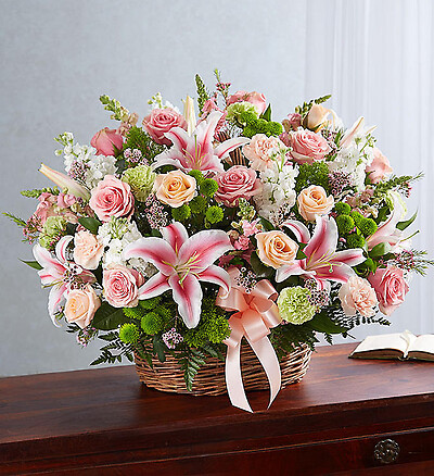 Pastel Sympathy Basket Arrangement