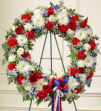 Serene Blessings Red, White &amp;amp; Blue Standing Wreath