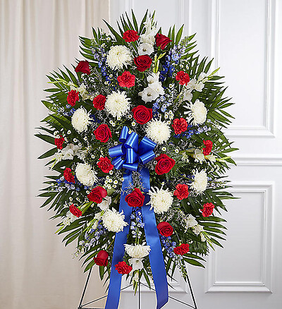 Red, White &amp;amp; Blue Sympathy Standing Spray