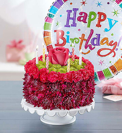 Birthday Wishes Flower Cake&amp;trade; Purple